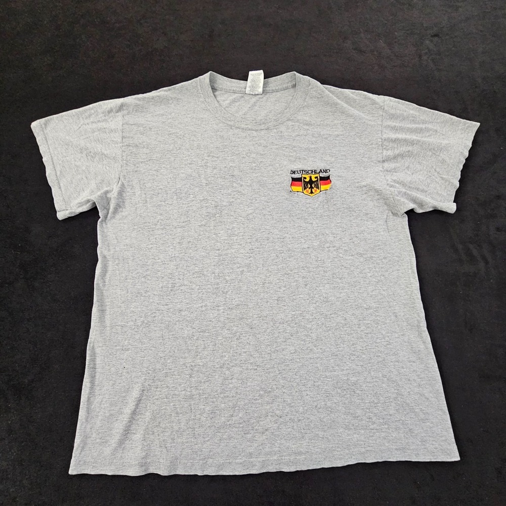 Germany Deutschland JERZEES Gray Short Sleeve Cotton Blend T-Shirt Men's L